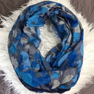 Blue Floral Infinity Scarf